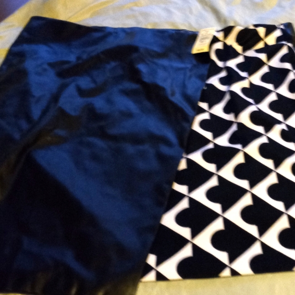 Ashley Stewart NWT faux leather black/ white design skirt size 26